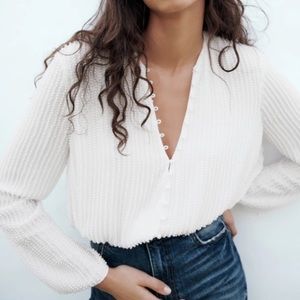 ZARA Pearl Studded Dress Top NWT S